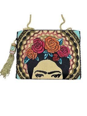 Mary Frances Frida Intricately Beaded Shoulder Bag, Chain Strap
